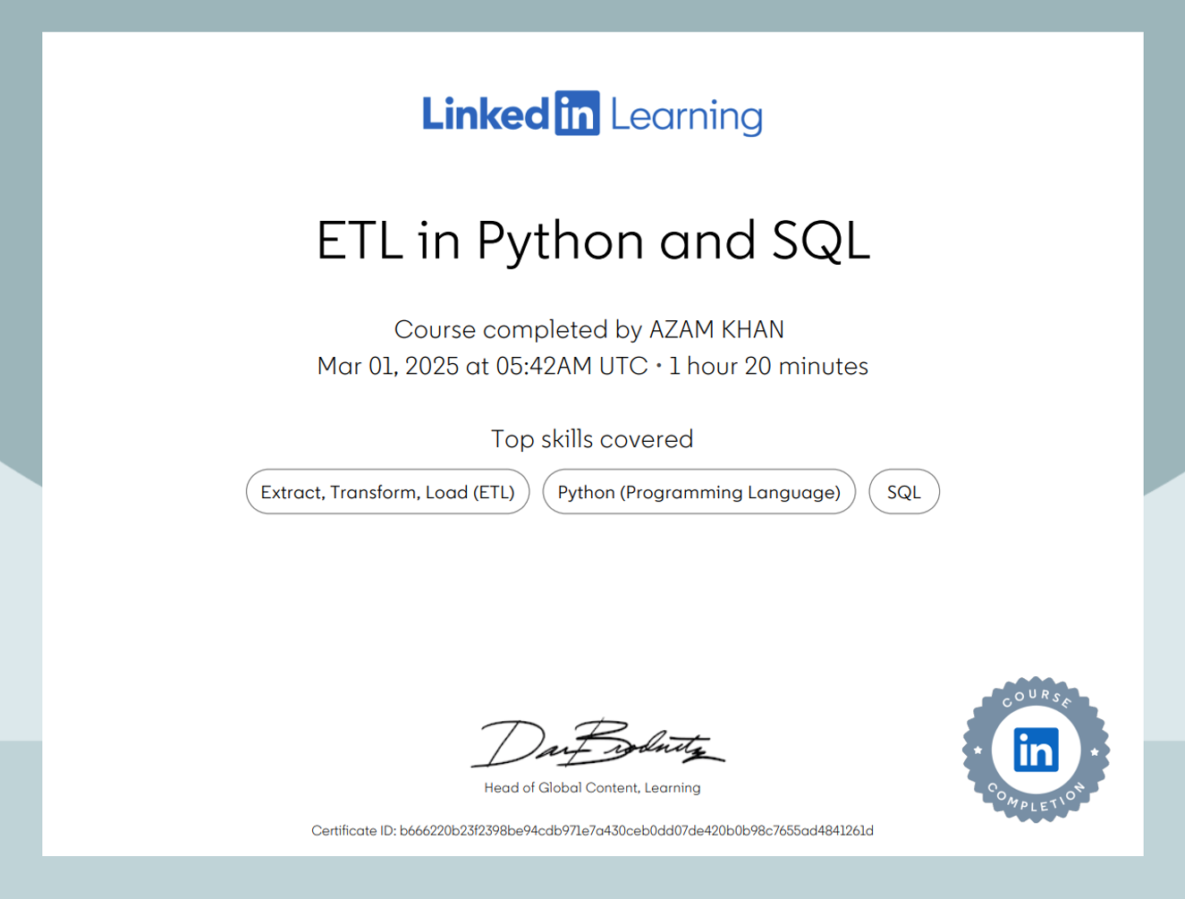 ETL Certification
